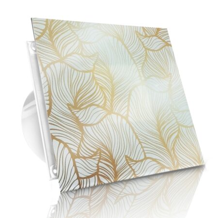 WENTYLATOR DOMOWY VERONI GLASS Ø120 - White Gold Leafs