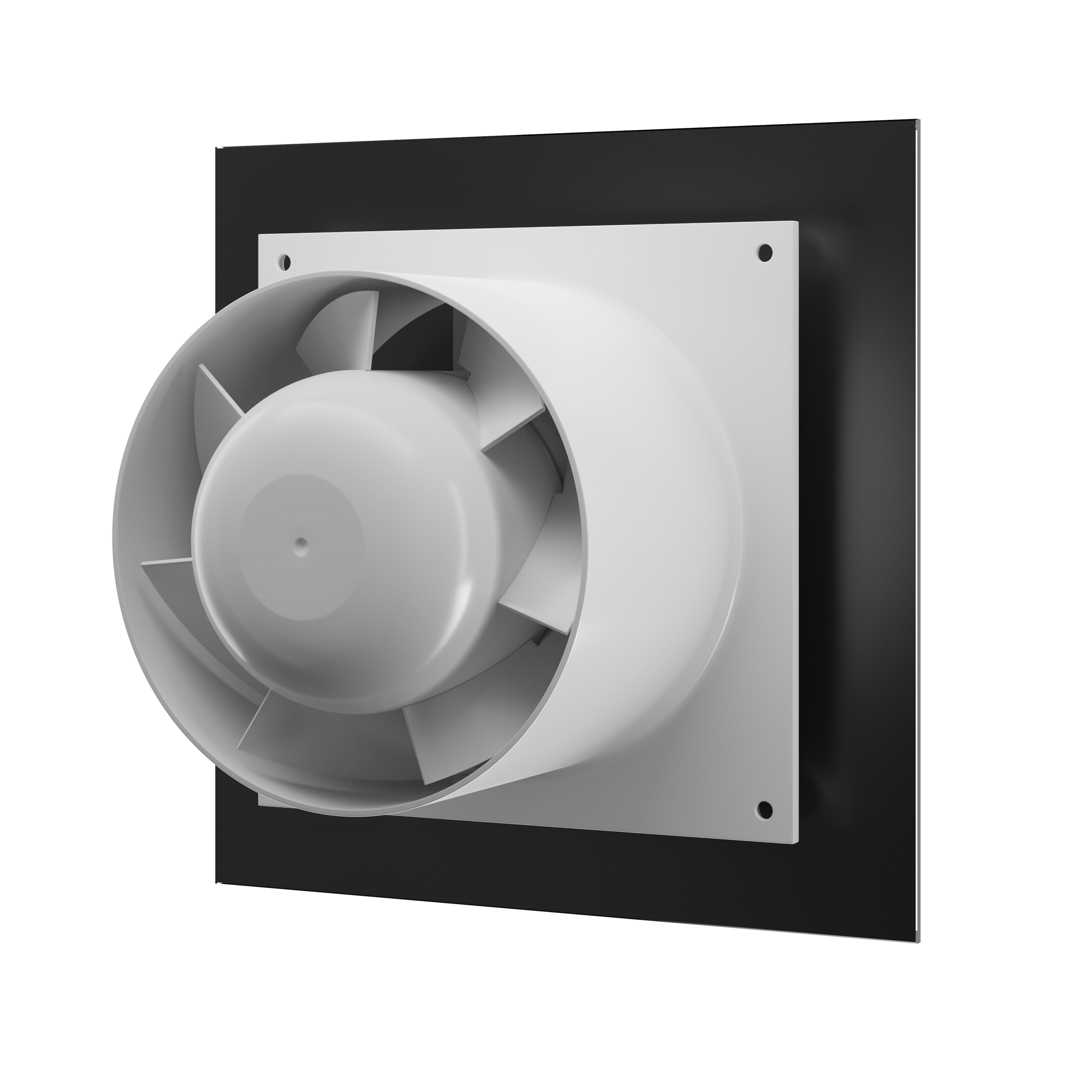 Veroni Glass 100 S-P Czarny Wentylator ścienny z przepustnicą / Black wall fan with damper - obrazek 4