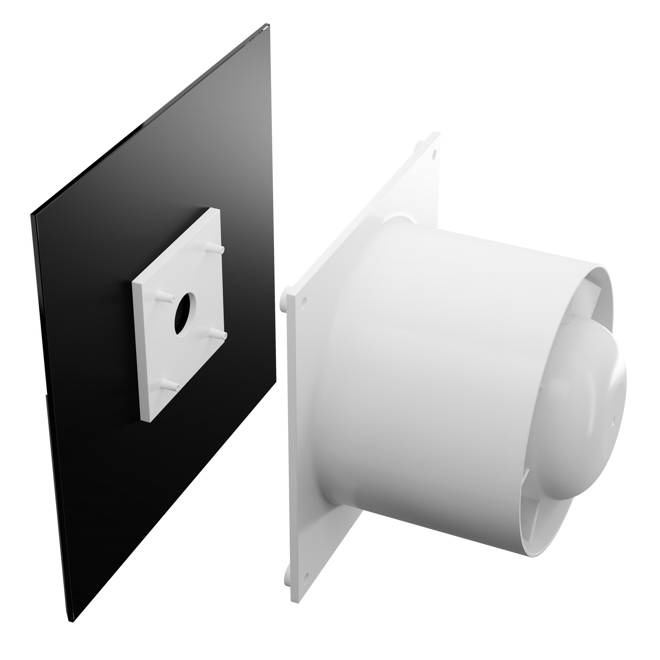 Veroni Glass 100 S-P Czarny Wentylator ścienny z przepustnicą / Black wall fan with damper - obrazek 2